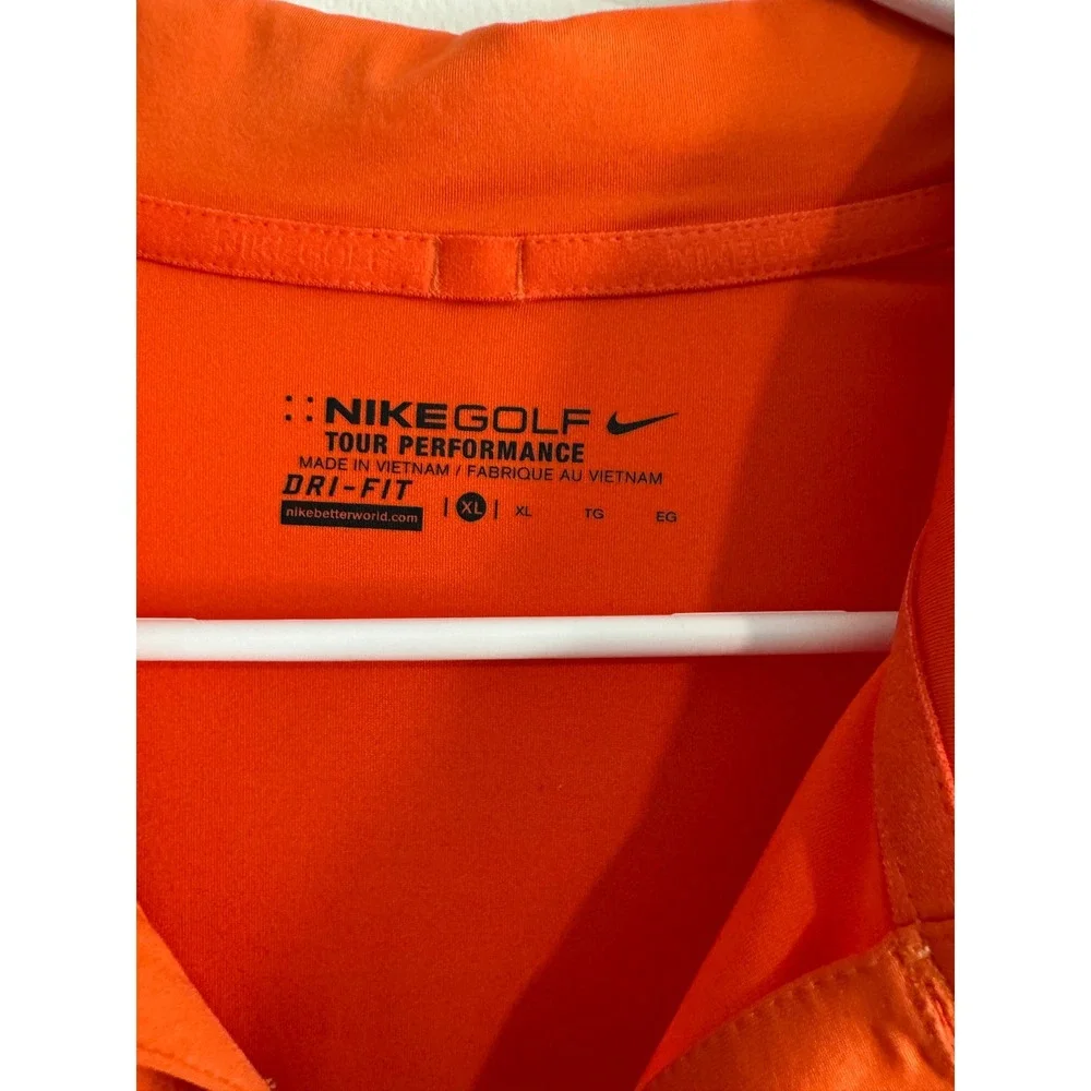 Performance polo Nike Golf Tour‎ Mens XL Orange Dri-FIT Short Sleeve Shirt